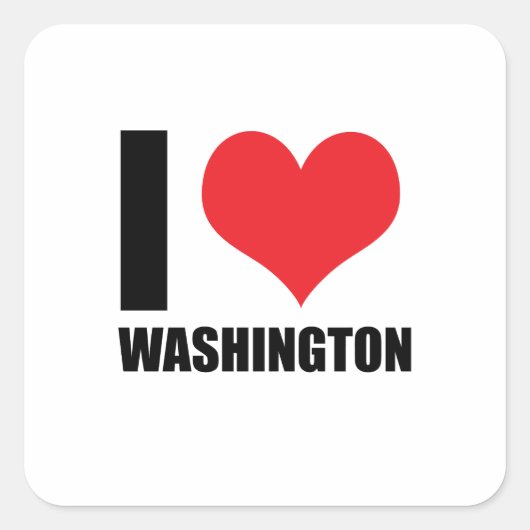 Ik hou van Washington Vierkante Sticker (Voorkant)