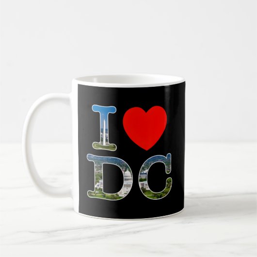 Ik hou van Washington was DC Font Koffiemok (Links)