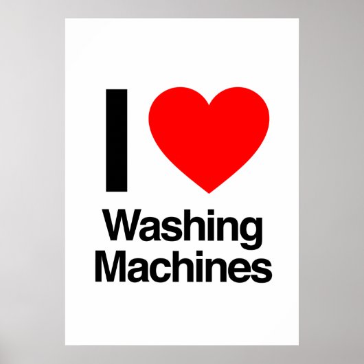 ik hou van wasmachines poster (Voorkant)