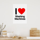 ik hou van wasmachines poster (Keuken)