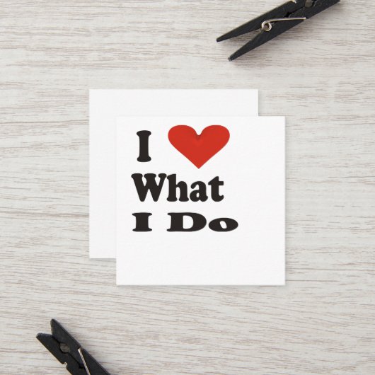 Ik hou van wat ik doe aanbevelingskaartje (Voorkant / Achterkant in situ)