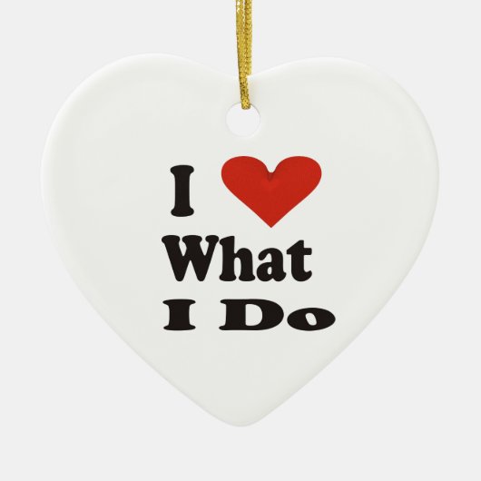 Ik hou van wat ik doe keramische kerstbal keramisch ornament (Voorkant)