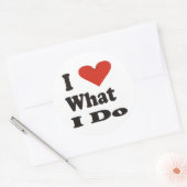 Ik hou van wat ik doe ronde sticker (Envelop)