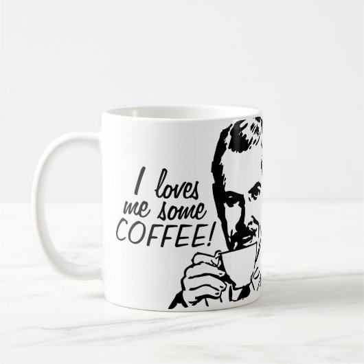 Ik hou van wat koffie koffiemok (Links)