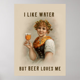 Ik hou van water maar bier houdt van mij poster