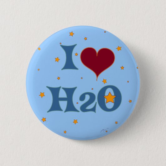 Ik hou van water! ronde button 5,7 cm (Voorkant)