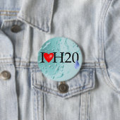 Ik hou van water ronde button 7,6 cm (In situ)