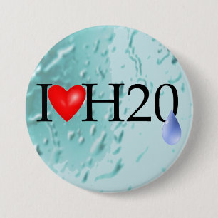 Ik hou van water ronde button 7,6 cm