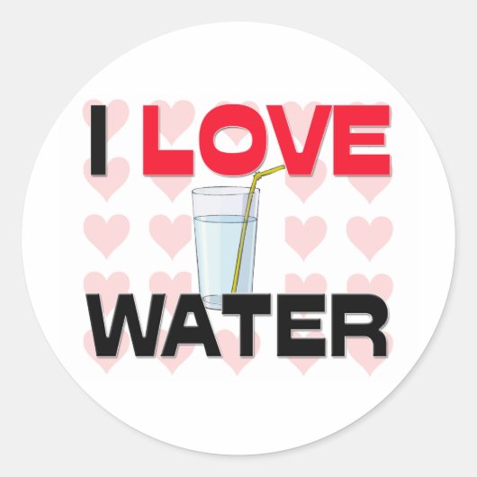 Ik hou van water ronde sticker (Voorkant)
