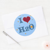 Ik hou van water! ronde sticker (Envelop)