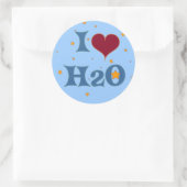 Ik hou van water! ronde sticker (Tas)