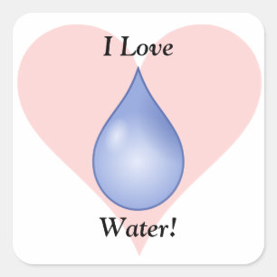 Ik hou van water! vierkante sticker