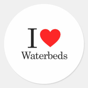 Ik hou van waterbedden ronde sticker
