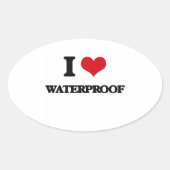 Ik hou van waterdicht ovale sticker (Voorkant)