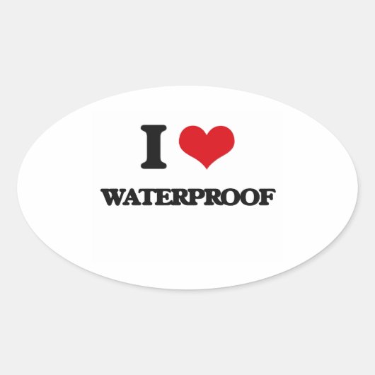 Ik hou van waterdicht ovale sticker (Voorkant)