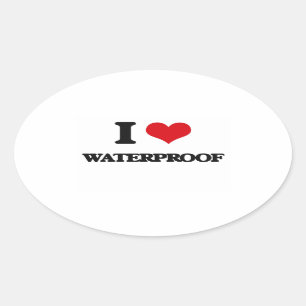 Ik hou van waterdicht ovale sticker