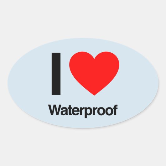 ik hou van waterdicht ovale sticker (Voorkant)