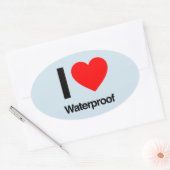 ik hou van waterdicht ovale sticker (Envelop)