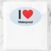 ik hou van waterdicht ovale sticker (Tas)