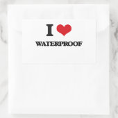 Ik hou van waterdicht rechthoekige sticker (Tas)