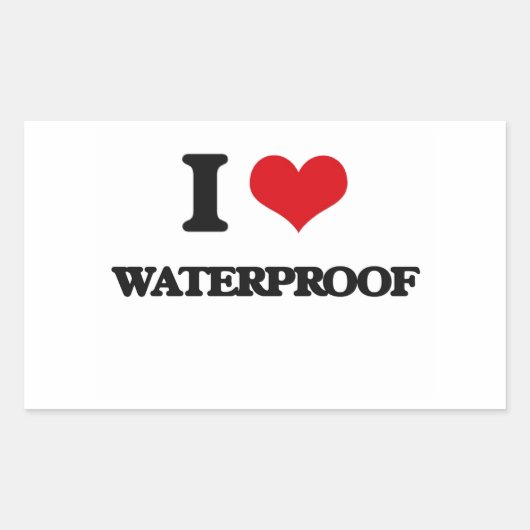 Ik hou van waterdicht rechthoekige sticker (Voorkant)