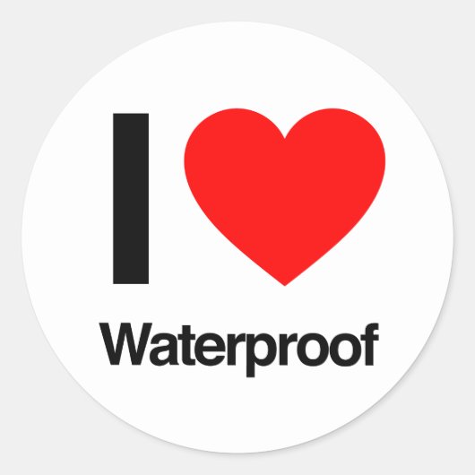 ik hou van waterdicht ronde sticker (Voorkant)