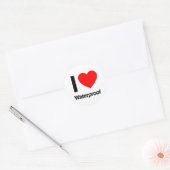 ik hou van waterdicht ronde sticker (Envelop)