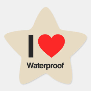 ik hou van waterdicht ster sticker