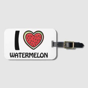 Ik hou van watermeloen bagagelabel