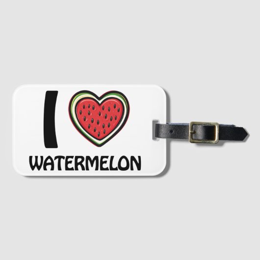Ik hou van watermeloen bagagelabel (Voorkant (horizontaal))
