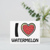 Ik hou van watermeloen briefkaart (Staand voorkant)