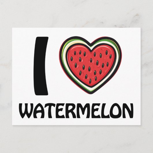 Ik hou van watermeloen briefkaart (Voorkant)