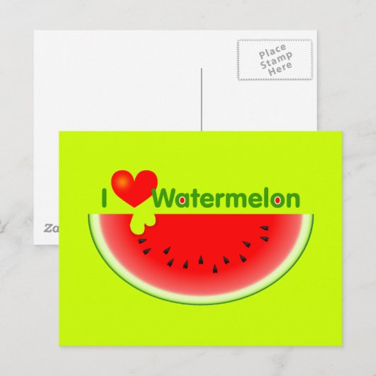 Ik hou van watermeloen Briefkaart (Voorkant / Achterkant)