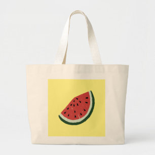 Ik hou van watermeloen met een plakje watermeloen grote tote bag