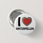 Ik hou van watermeloen ronde button 3,2 cm (Voorkant /achterkant)