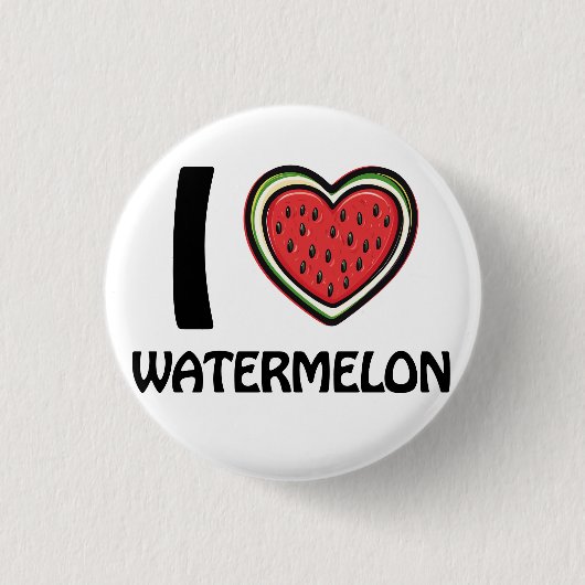 Ik hou van watermeloen ronde button 3,2 cm (Voorkant)