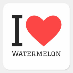 Ik hou van watermeloen vierkante sticker