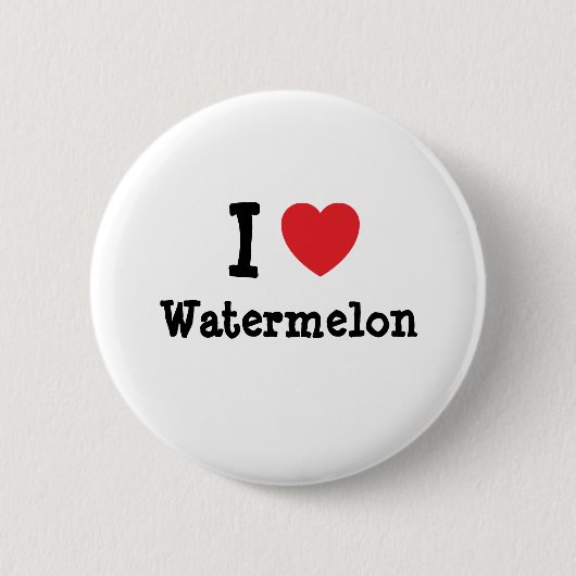 Ik hou van Watermelonhart T-Shirt Ronde Button 5,7 Cm (Voorkant)