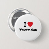 Ik hou van Watermelonhart T-Shirt Ronde Button 5,7 Cm (Voorkant /achterkant)