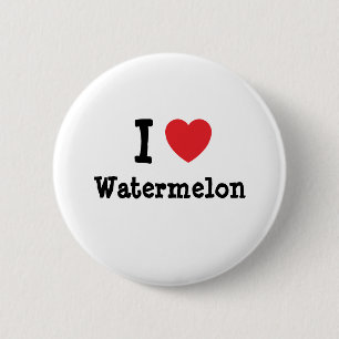 Ik hou van Watermelonhart T-Shirt Ronde Button 5,7 Cm