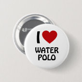 Ik hou van waterpolo ronde button 5,7 cm (Voorkant /achterkant)