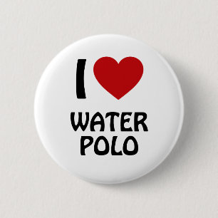 Ik hou van waterpolo ronde button 5,7 cm