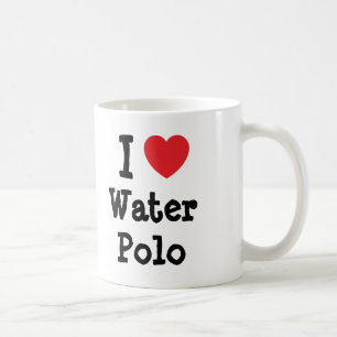 Ik hou van waterpolohart, op maat gemaakt koffiemok