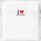 Ik hou van watersport ronde sticker (Tas)