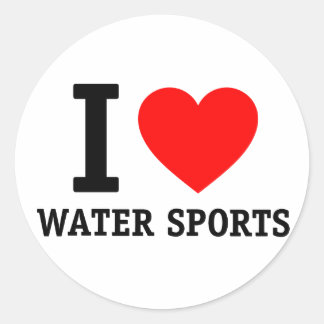 Ik hou van watersport ronde sticker