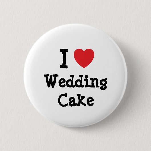 Ik hou van Wedding Cake hart T-Shirt Ronde Button 5,7 Cm (Voorkant)