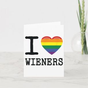 Ik hou van Weiners Een Rainbow Pride LGBTQ Gay Biu Kaart