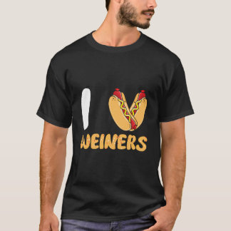 Ik hou van Weiners Frank Worst Bun Funny Hotdogs L T-shirt