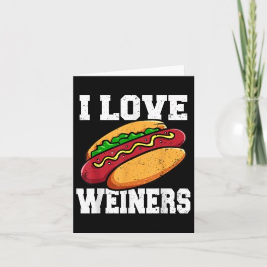 Ik hou van Weiners Hotdog Camping Grappige Graphic Kaart (Voorkant)