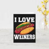 Ik hou van Weiners Hotdog Camping Grappige Graphic Kaart (Gele Bloem)